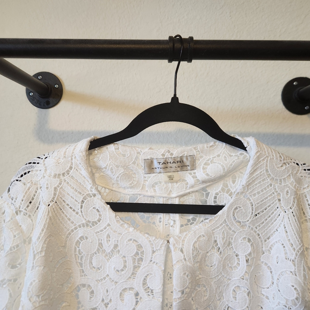 Tahari ASL White Lace Blazer 20W - Picture 2 of 3